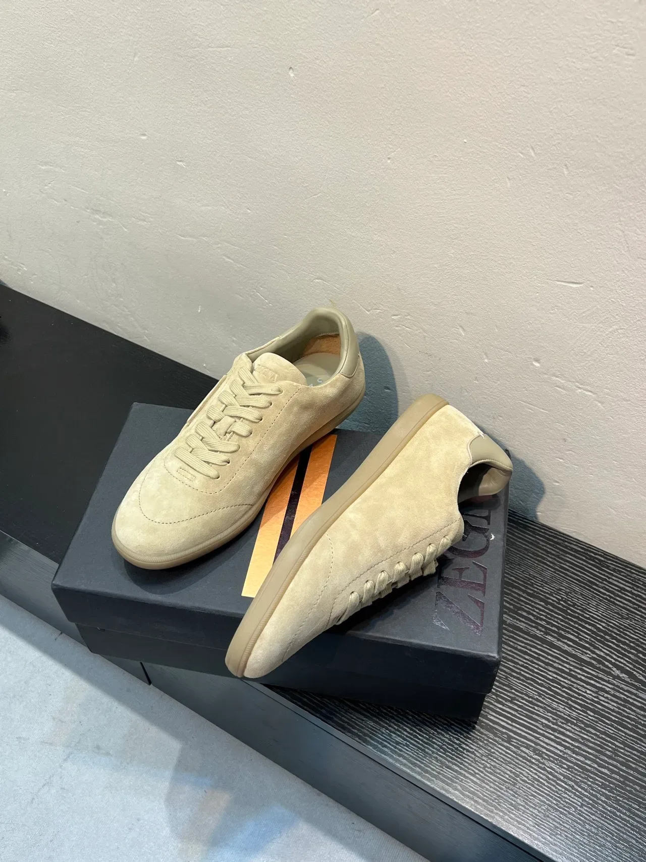 Zegna Sneaker Lifestyle em Suede Bege 4