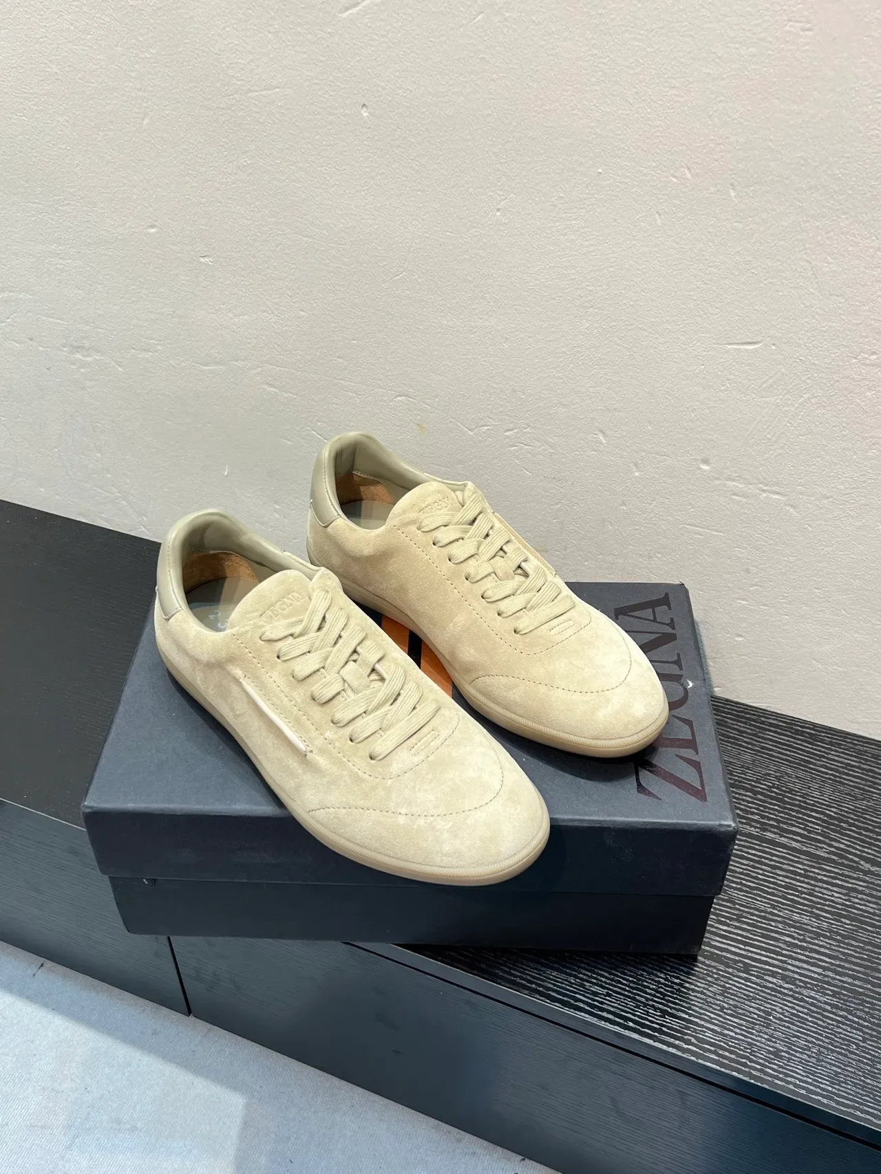 Zegna Sneaker Lifestyle em Suede Bege 5