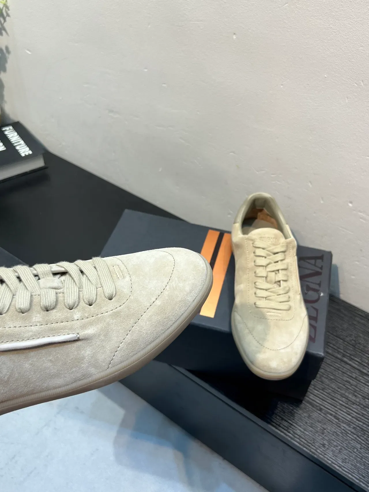 Zegna Sneaker Lifestyle em Suede Bege 8